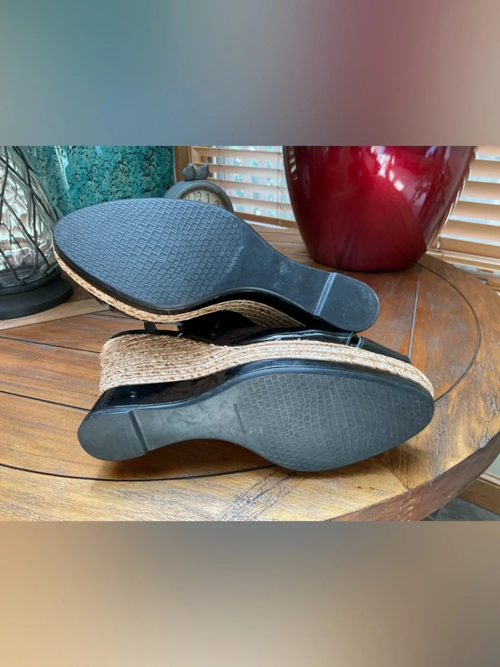Stuart Weitzman black & espadrille heels. EUC.